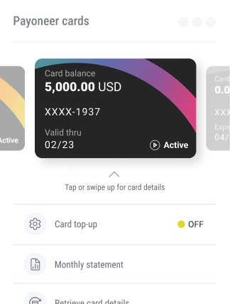 Payoneer account - pay your way Payoneer cards