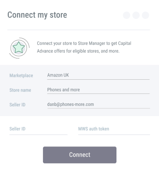 Business - seamless marketplace integrations Connect store form